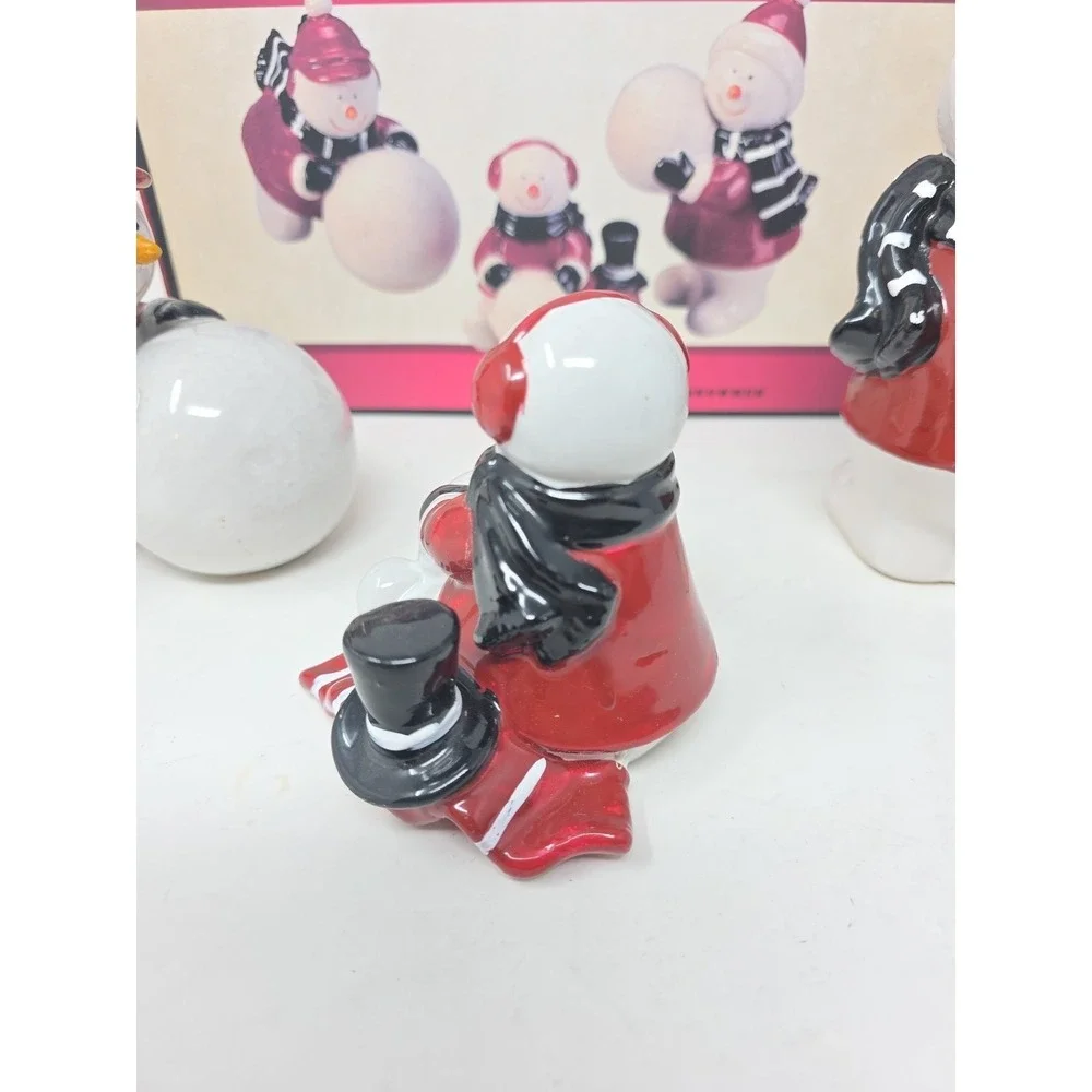 3 Snowmen Figurines Just Chillin Cracker Barrel Country Store Ceramic 6